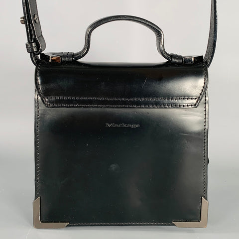 MACKAGE Black Brown Mixed Materials Suede Leather Handbag