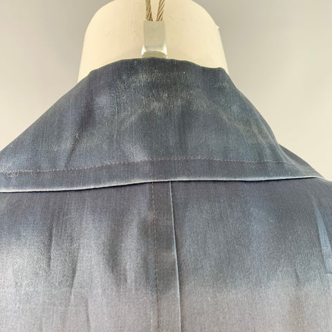 DONNA KARAN Size M Navy Open Front Belted Jacket Blazer