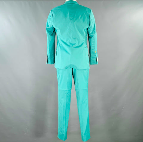 RICHFRESH Size 40 Green Wool Notch Lapel Suit