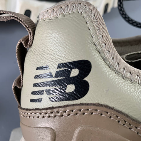NEW BALANCE Size 10.5 X-RACER Grey Tan Color Block Leather Lace Up Sneakers