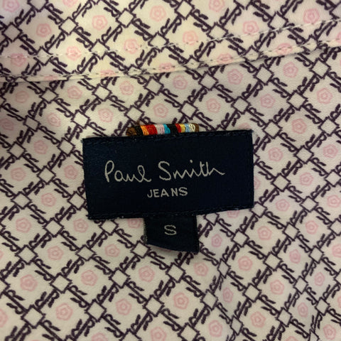 PAUL SMITH JEANS Size S White Multi-Color Patchwork Cotton Long Sleeve Shirt