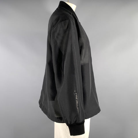 STERNBERG Size L Black Solid Blend Bomber Jacket
