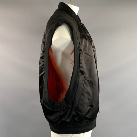 WALTER VAN BEIRENDONCK Size L Black Polyamide Bomber Jacket