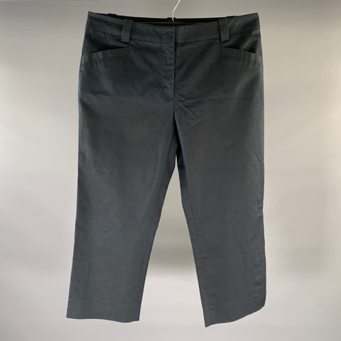 LORO PIANA Size L Navy Cotton Blend Capri Dress Pants