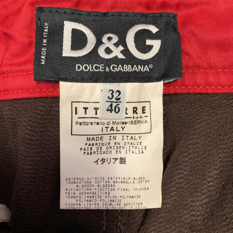 D&G by DOLCE & GABBANA Size 32 Brown Red Corduroy Cotton Cargo Convertible Zip Off Casual Pants