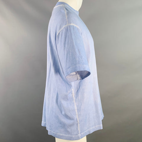 DRO'LE DE MONSIEUR Size M Blue Dyed Cotton Jersey Crew Neck T-shirt