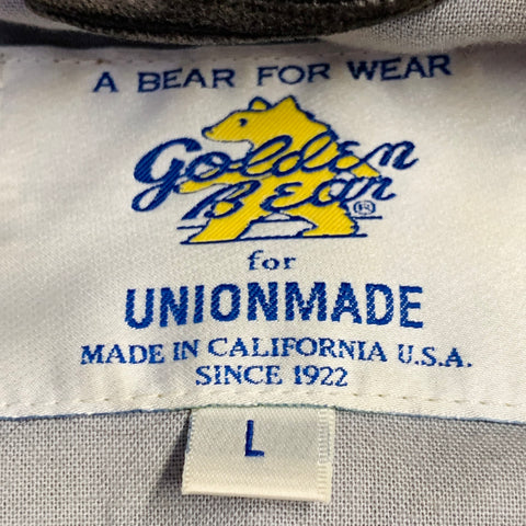 GOLDEN BEAR Size L Grey Corduroy Cotton Curved Cutaway Shirt Jacket