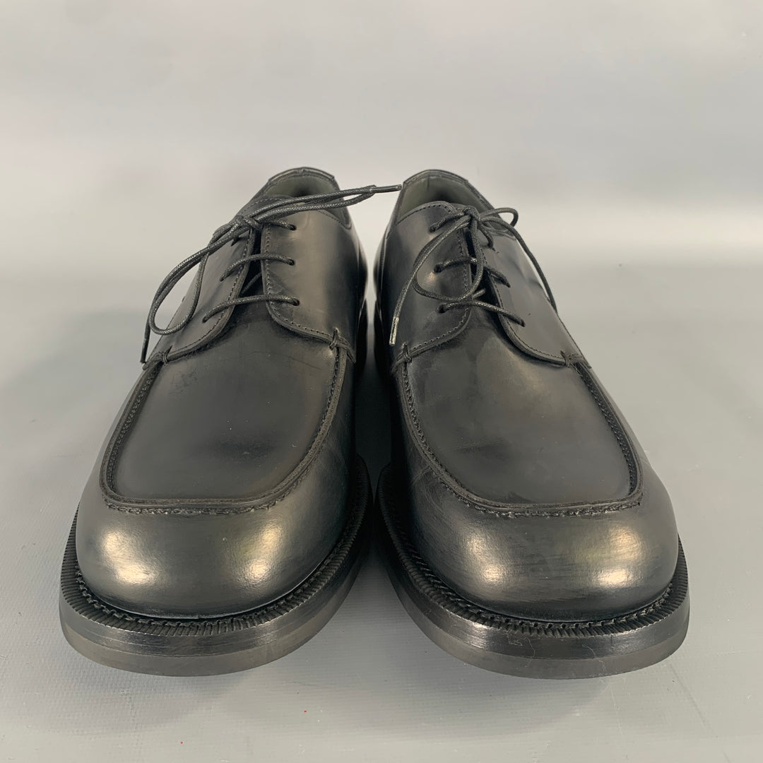 JIL SANDER Size 8 Black Leather Lace Up Shoes