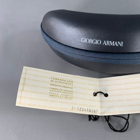 GIORGIO ARMANI Lunettes de soleil miroir en métal argenté et noir