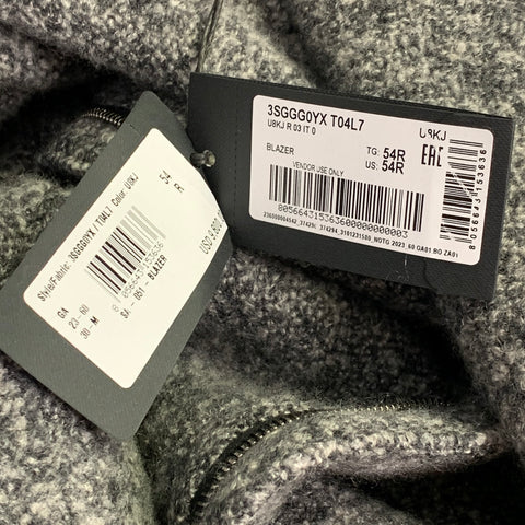 GIORGIO ARMANI Size 44 Grey Charcoal Tweed Cashmere Silk Jacket