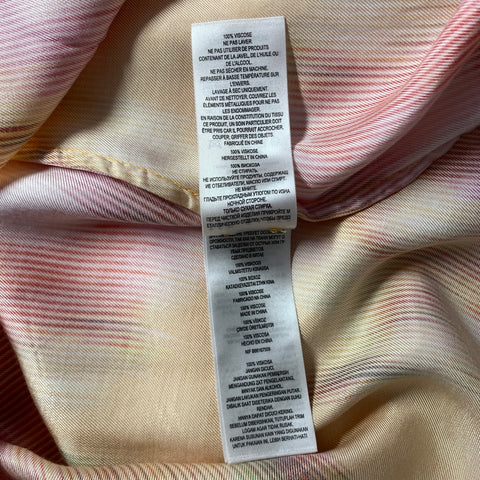 TED BAKER Size S Yellow Pink Viscose Geometric Knee Length Dress