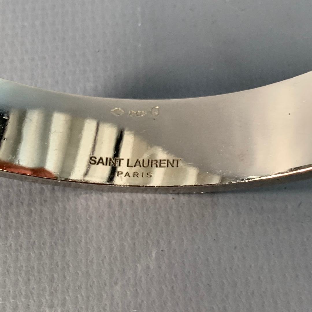 SAINT LAURENT Sterling Silver Gold Cuff Bracelet