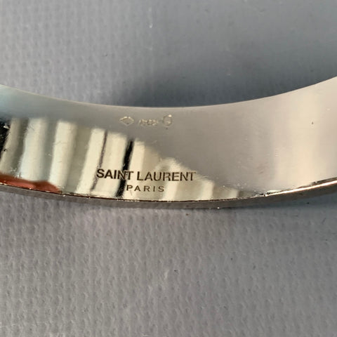 SAINT LAURENT Sterling Silver Gold Cuff Bracelet
