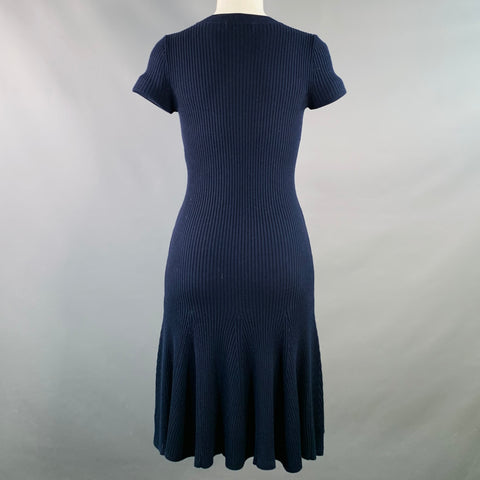 POLO by RALPH LAUREN Size S Navy Merino Wool Ribbed Short Sleeve Dress
