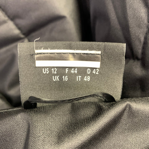 AKRIS Size 12 Black Silk Blend Quilted Coat