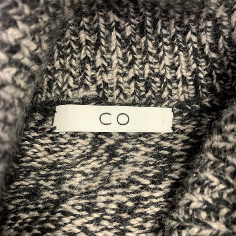CO Size M Black White Cashmere Knit Turtleneck Sweater