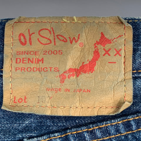Jeans ORSLOW taille XL 107 en denim selvedge indigo coupe droite ajustée