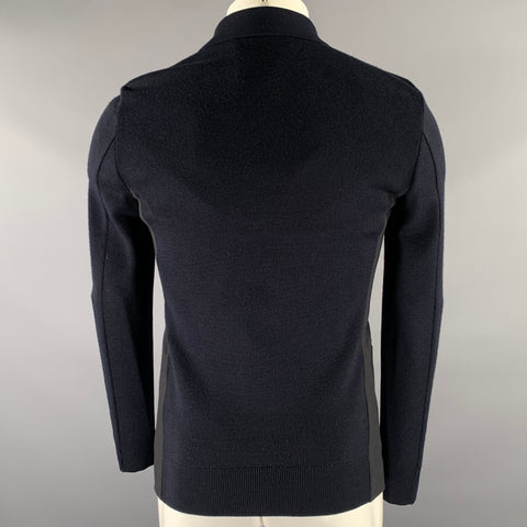 EMPORIO ARMANI Size 34 Navy Ribbed Wool Polyamide Jacket