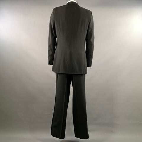 YVES SAINT LAURENT Chest Size 42 Black Solid Notch Lapel 36 31 Tuxedo