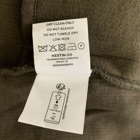 KESTIN Size L Green Olive Knitted Wool Blend Buttoned Cardigan