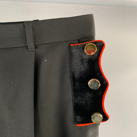 GIVENCHY Size 34 Black Red Wool Dress Pants