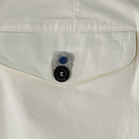 LARDINI Size 33 White Cotton Blend Pleated Button Fly Dress Pants
