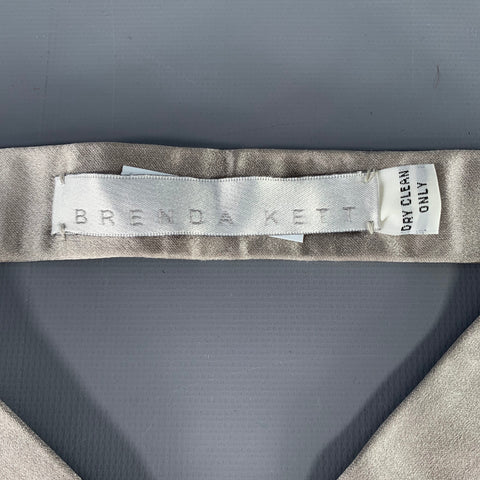 BRENDA KETT Silver Silk Bow Tie