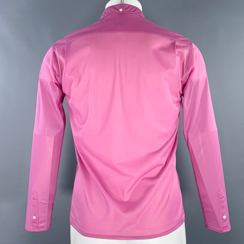 PRADA Size 38 Purple Lilac Ruffle One Pocket Long Sleeve Shirt