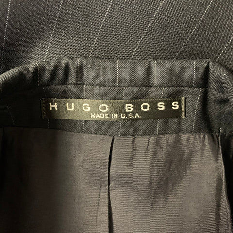 HUGO BOSS Size 38 Navy Pinstripe Wool Notch Lapel Suit