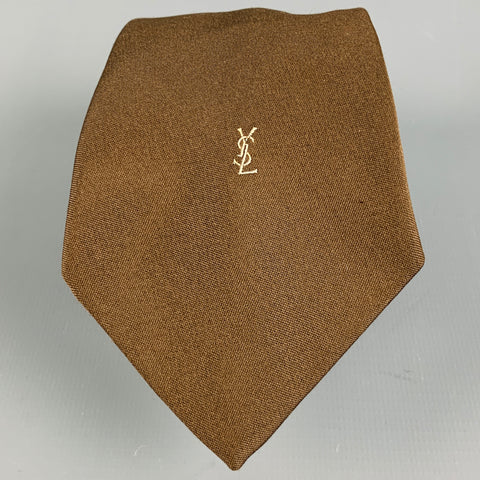 YVES SAINT LAURENT Brown YSL Monogram Tie