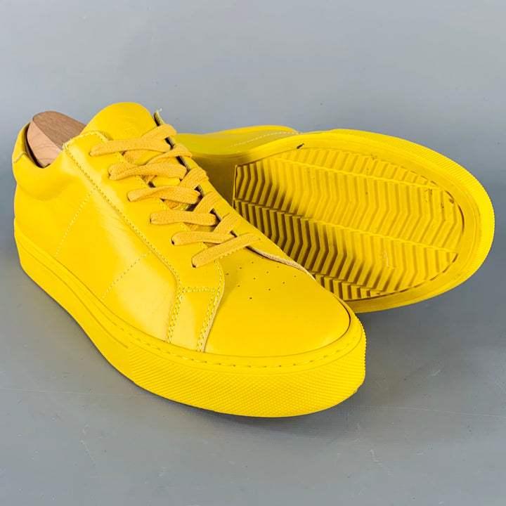 GREATS Size 9 Yellow Leather Low Top Lace-Up Sneakers