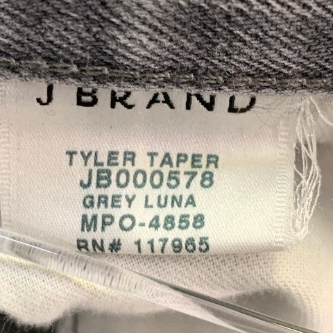 J BRAND Size 31 Tyler Grey Cotton Blend Tapered Slim Five Pockets Jeans