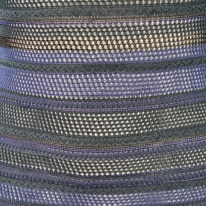 RAG & BONE Size L Navy Black Cotton Blend Textured Stripe Open Knit Pullover