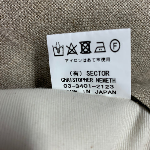 NEMETH Size M Beige Ropes Print Linen Button Fly Casual Pants
