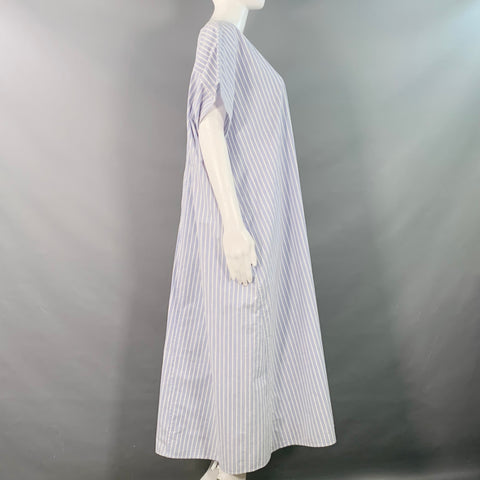 MM6 MAISON MARGIELA Size M Blue White Cotton Stripe Caftan Maxi Dress