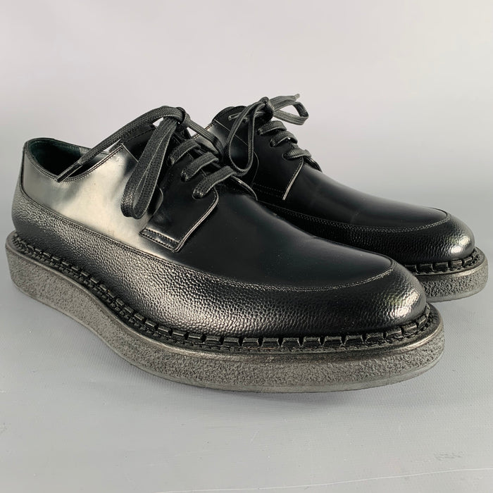 Chaussures à lacets noires en cuir DIOR HOMME taille 10 type "Creeper"