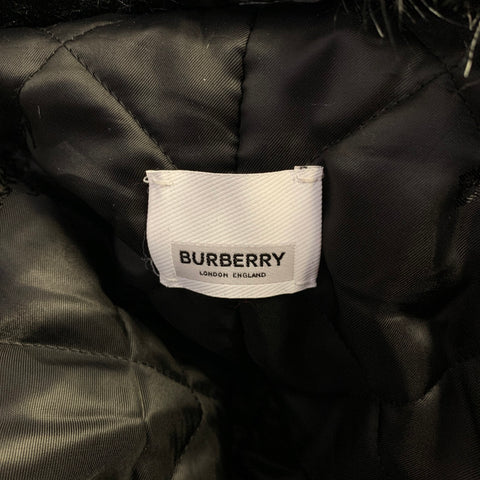 BURBERRY Fall-Winter 2022  Size 40 Black Textured Polyamide Off-Shoulder Coat