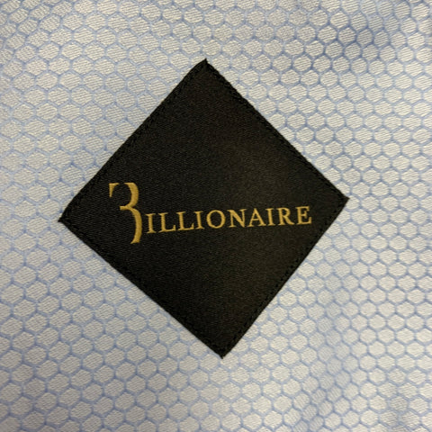 BILLIONAIRE COUTURE Size XL Blue Light Blue Jacquard Cotton Long Sleeve Shirt