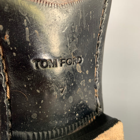TOM FORD Taurus Size 7 Silver Metallic Leather Boots