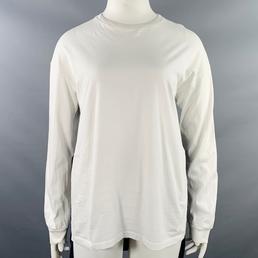 STELLA McCARTNEY Size L White Burgundy Navy Cotton Logo Pullover