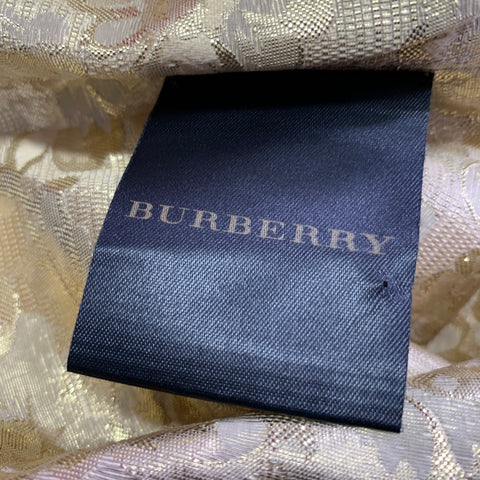 BURBERRY PRORSUM Size S Gold Metallic Floral Silk Blend Tuxedo Long Sleeve Shirt