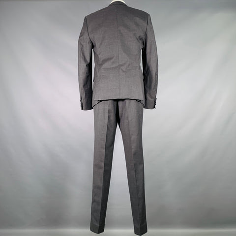 CALVIN KLEIN COLLECTION Size 40 Grey Wool Notch Lapel Tuxedo