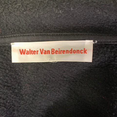 WALTER VAN BEIRENDONCK Size L Black Cotton Hoodie Jacket
