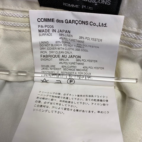 COMME des GARCONS HOMME PLUS Size M Blue Linen Blend Notch Lapel Suit
