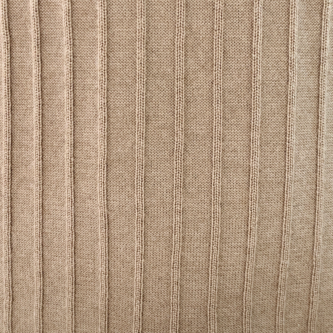 GIORGIO ARMANI Size L Beige Textured Stripe Cashmere Silk Crew Neck Sweater