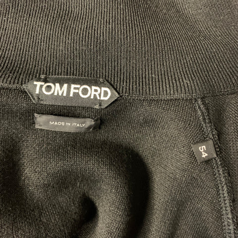 TOM FORD Size 44 Black Viscose Polyamide Zip Up Jacket