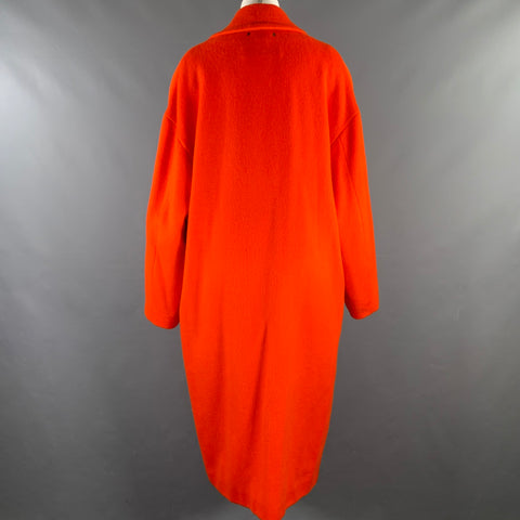 GOLDEN GOOSE Size M Orange Wool Blend Notch Lapel Coat