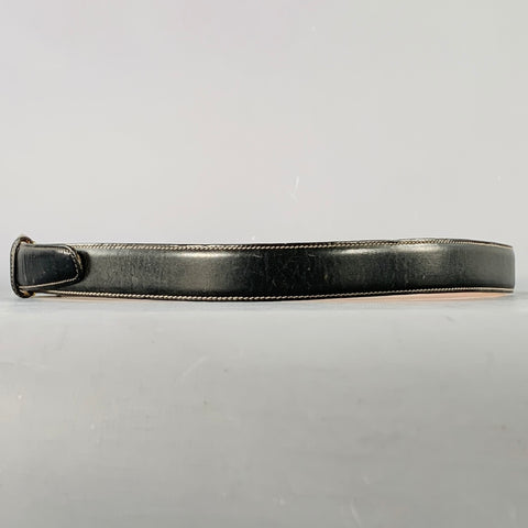 NEIMAN MARCUS Size 36 Black Brass Leather Belt