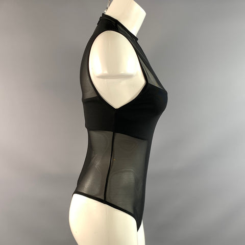 ALICE + OLIVIA Size S Black Nylon Blend Body suit Dress Top
