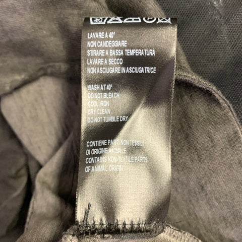 NOSTRASANTISSIMA Size XS Grey Charcoal Print Cotton Tulle T-shirt